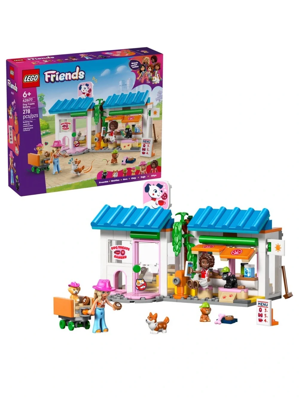 LEGO Friends Dog Treats Bakery with 2 Minidolls & 4 Dogs | Set # 42677 *NEW*